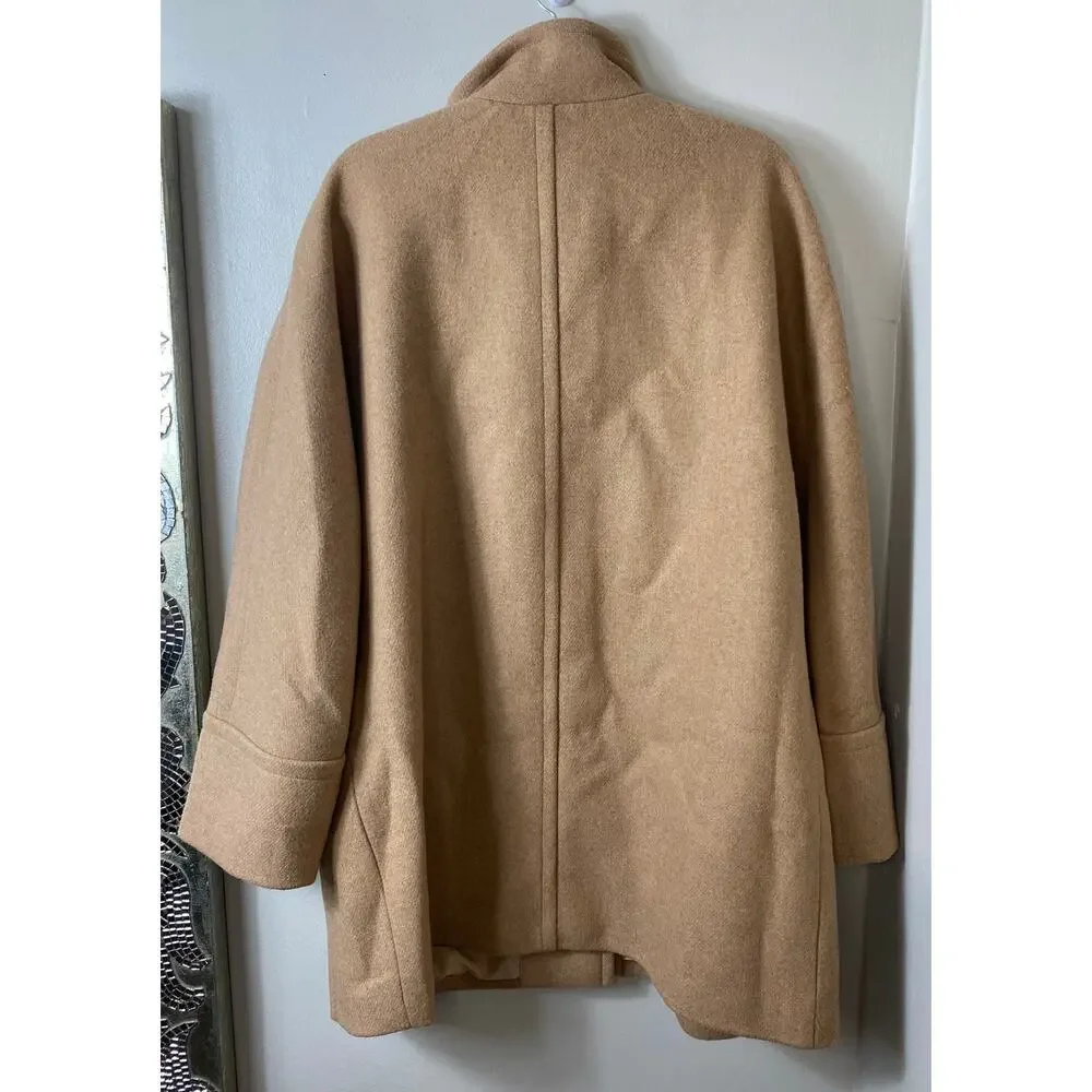 NWT J. CREW COAT CITY WOOL CAMEL TAN PREPPY MINIMALIST QUIET LUXURY OLD MONEY